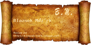Blazsek Márk névjegykártya
