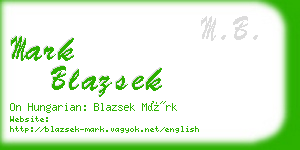 mark blazsek business card